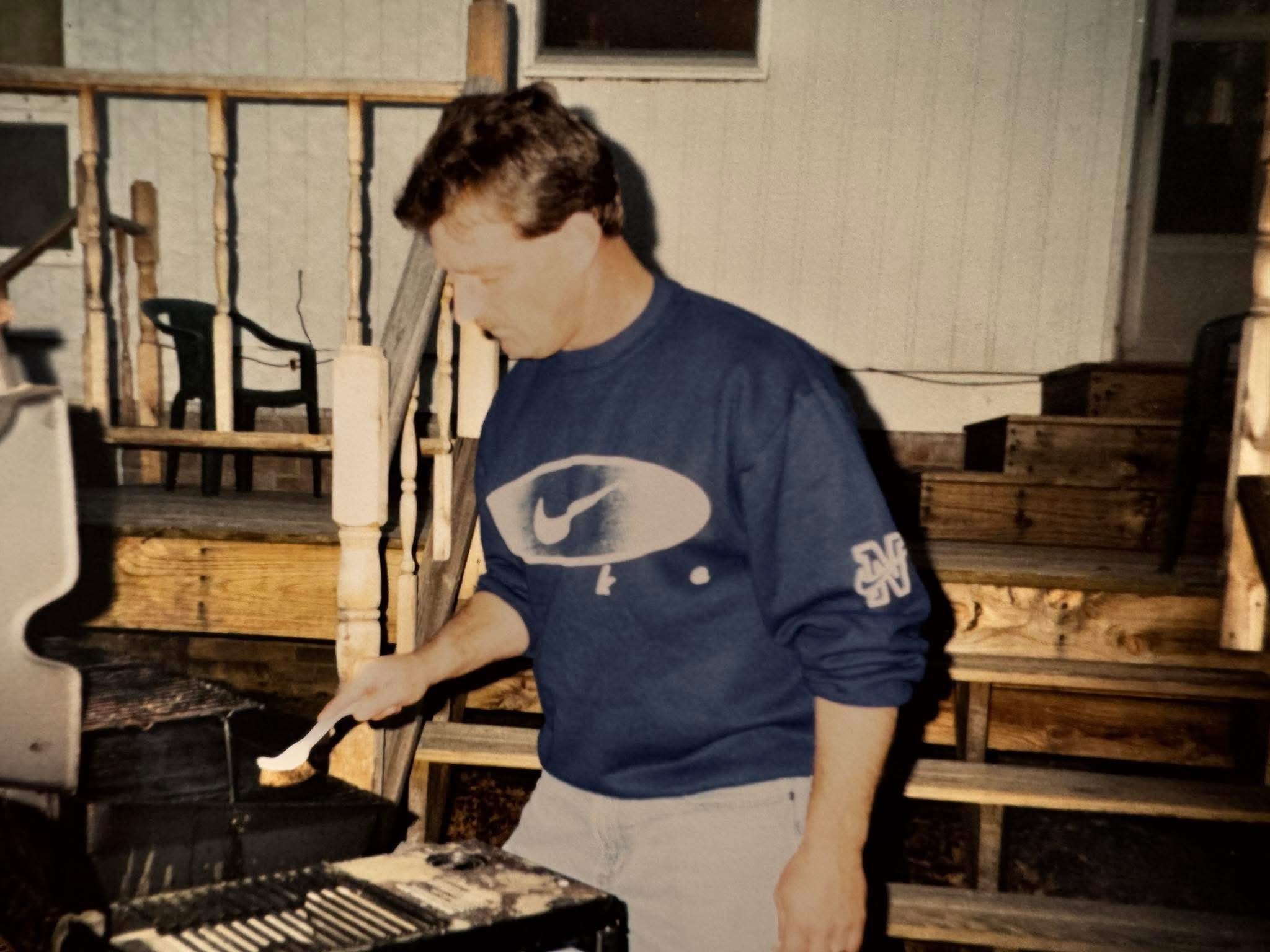 Pappy grilling at home